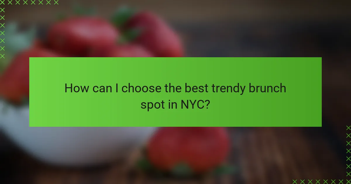How can I choose the best trendy brunch spot in NYC?