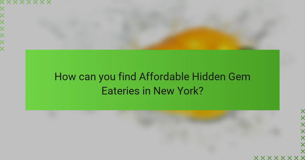How can you find Affordable Hidden Gem Eateries in New York?
