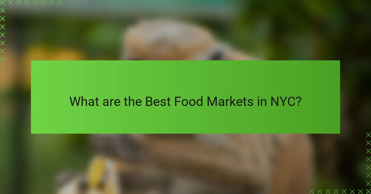 What are the Best Food Markets in NYC?