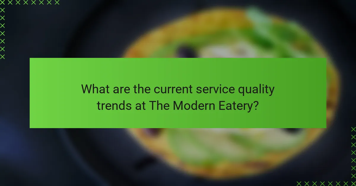 What are the current service quality trends at The Modern Eatery?