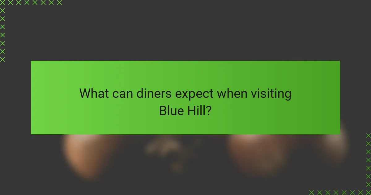 What can diners expect when visiting Blue Hill?