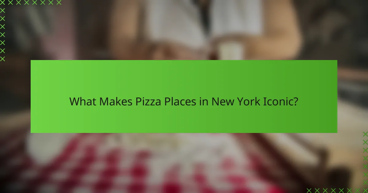 What Makes Pizza Places in New York Iconic?